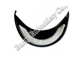 Hands Embroidered Silver Cap Visor